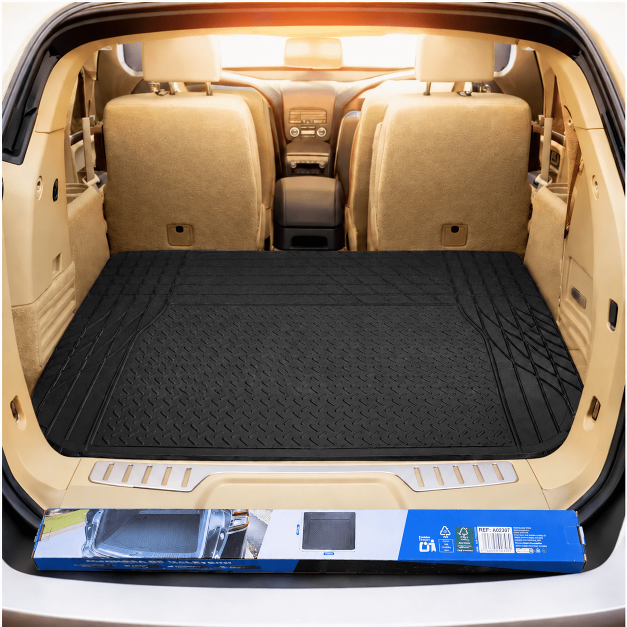 TEMU Alfombrilla para maletero de coche, con embalaje individual, resistente y duradera, diseño elegante y , fácil de instalar, universal, los
