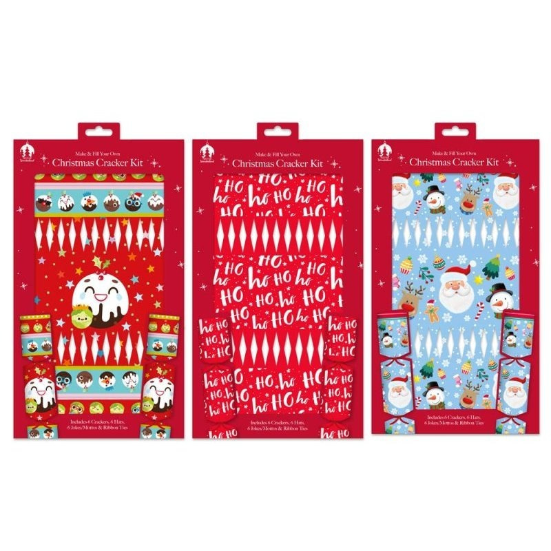 TEMU Tallon Make Your Own Christmas Cracker Kit Cute Designs Festive Wonderland Decoration Hats Jokes Crackers - Set Of 6