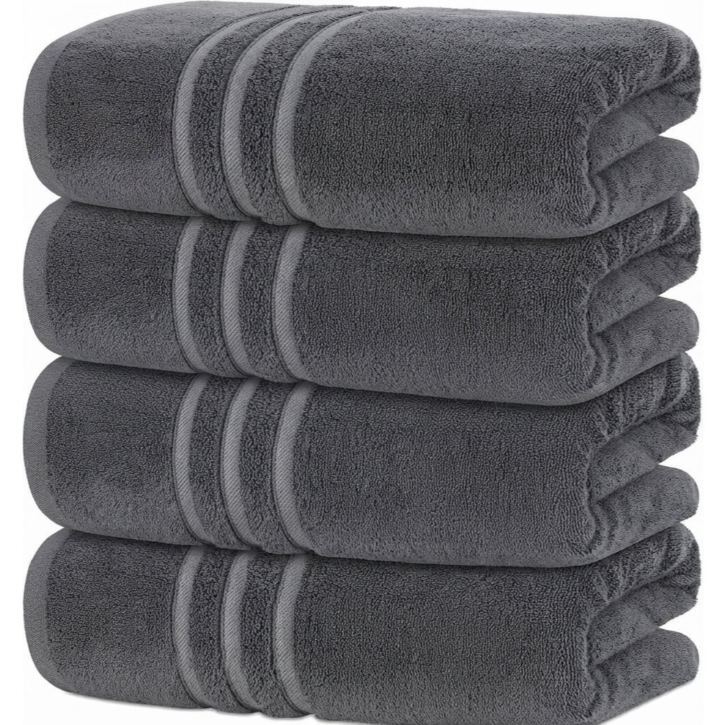 TEMU 4 X Bath Sheets Towels 100% Cotton -75 X 150 Cm- Soft For Big Bathroom Towels Set