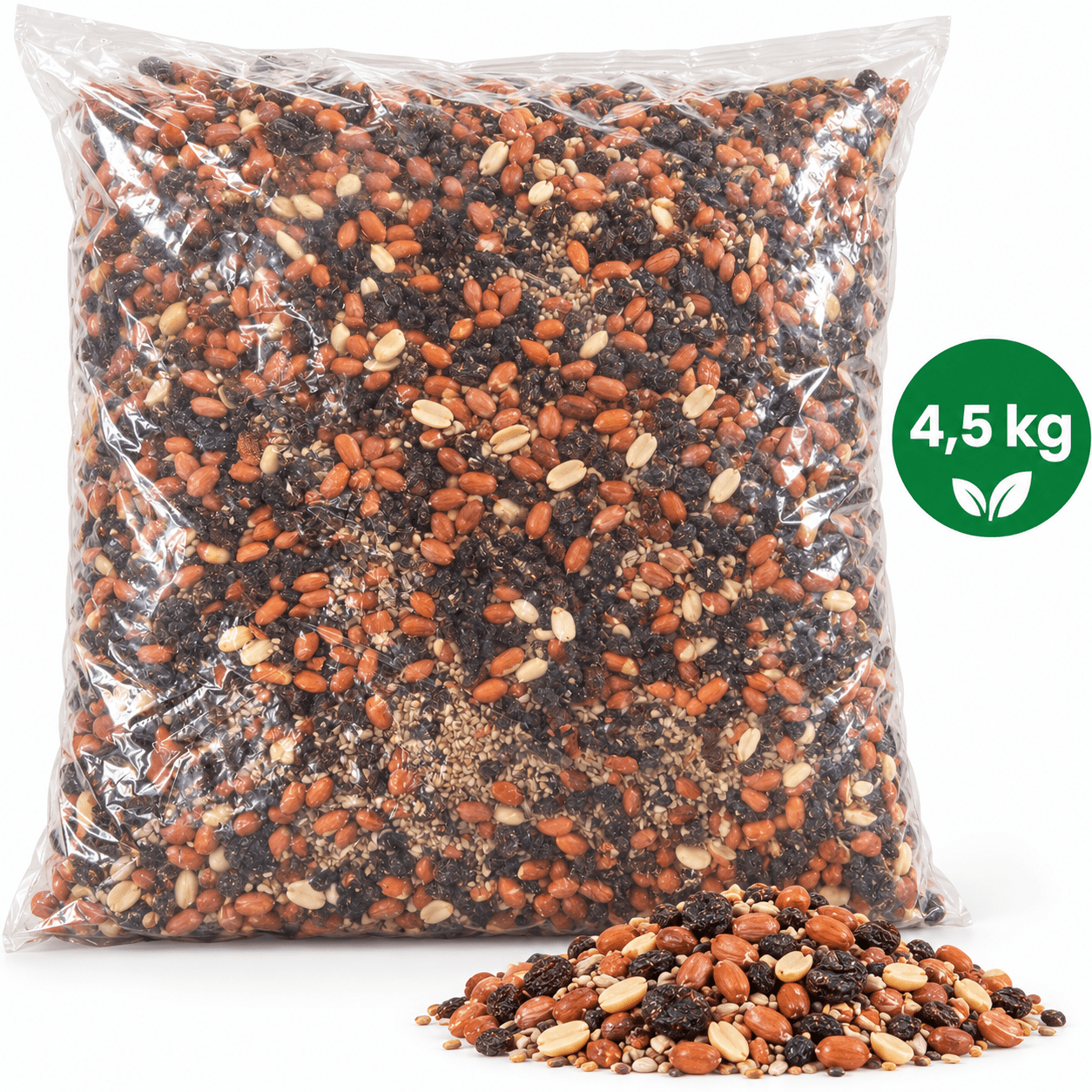 Image of 4.5 Kg With , Shelled & Raisins – Supplementary Feed For , , Nuthatches, Jays, & Other – For Garden, Balcony, Bird Feeder, Feeding Bowl & Bird Dispenser