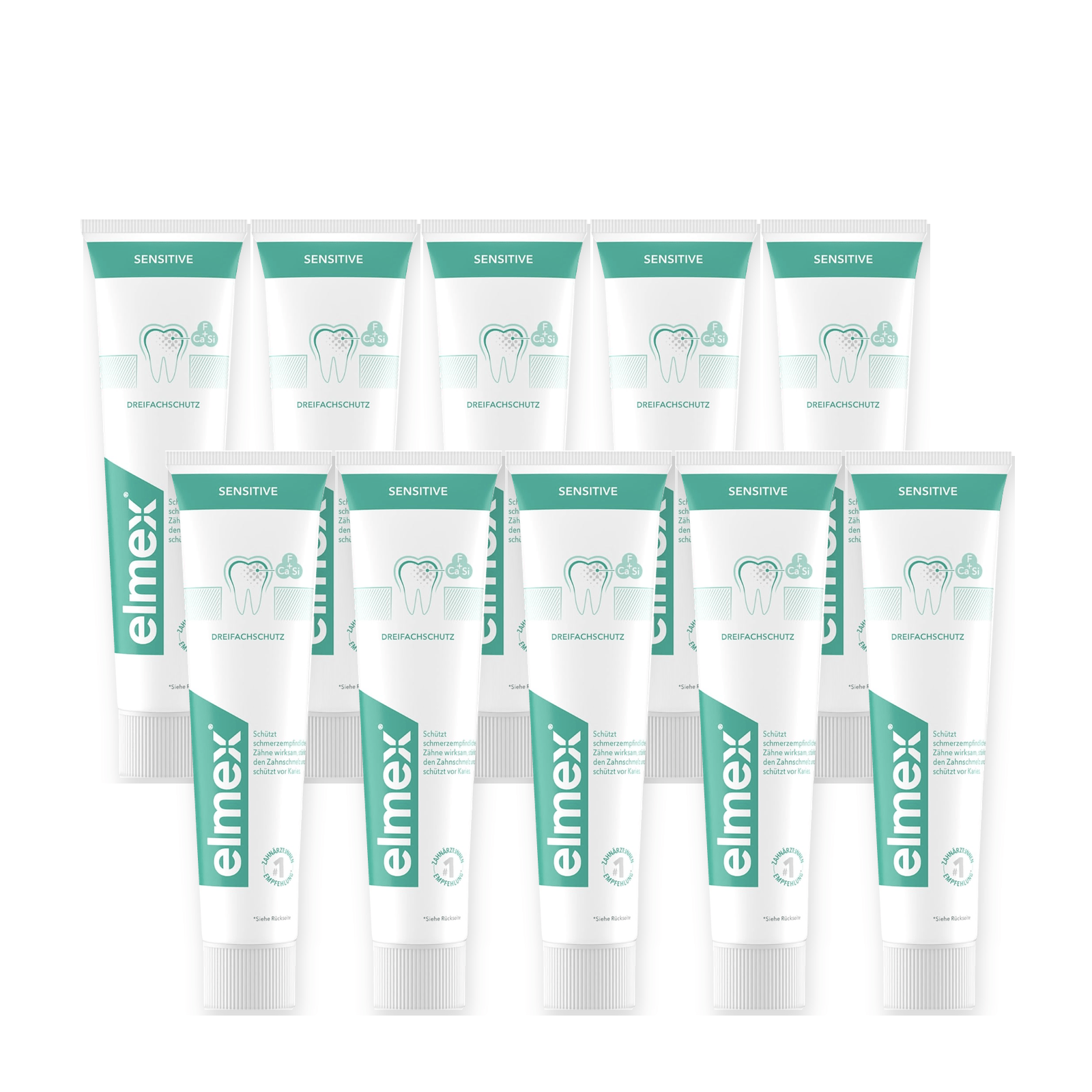 Image of Elmex Sensitive Toothpaste – For Sensitive Protects Against Cavities – Of 10 (10 X 75 Ml / 750 Ml)