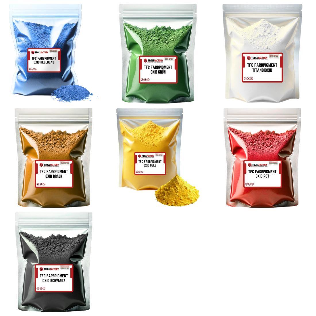 Image of Tfc Set Color Pigment Oxide 7 X Multicolor | High-purity Pigments For Coloring Plaster, Concrete, Resin, Wax, Paints | Model Making & Crafts