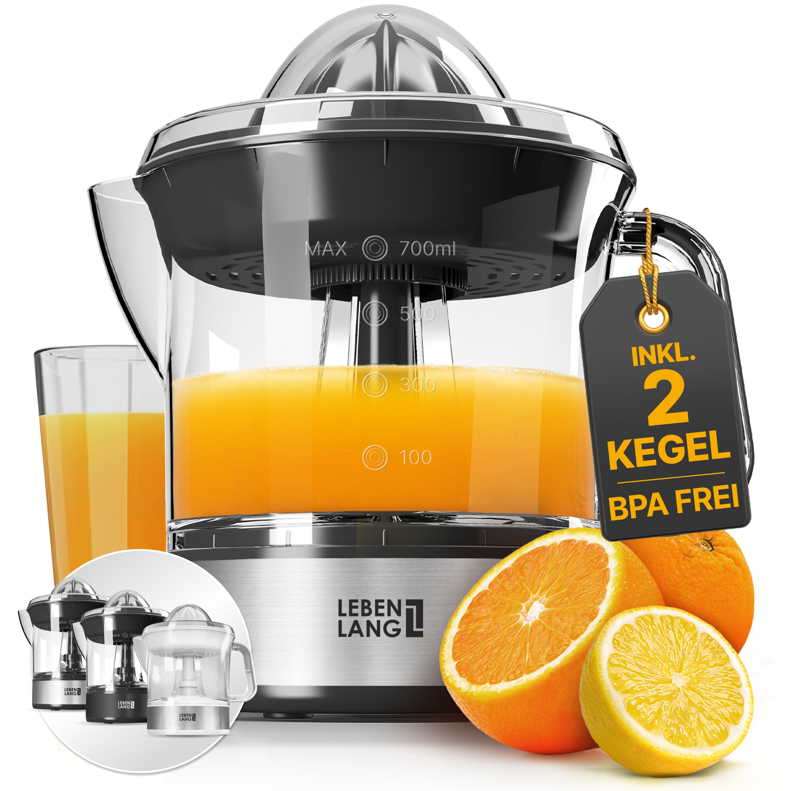 Image of Citrus Press | Electronic | 40 W | Bpa-free | For Lemons & Oranges | Dishwasher Safe