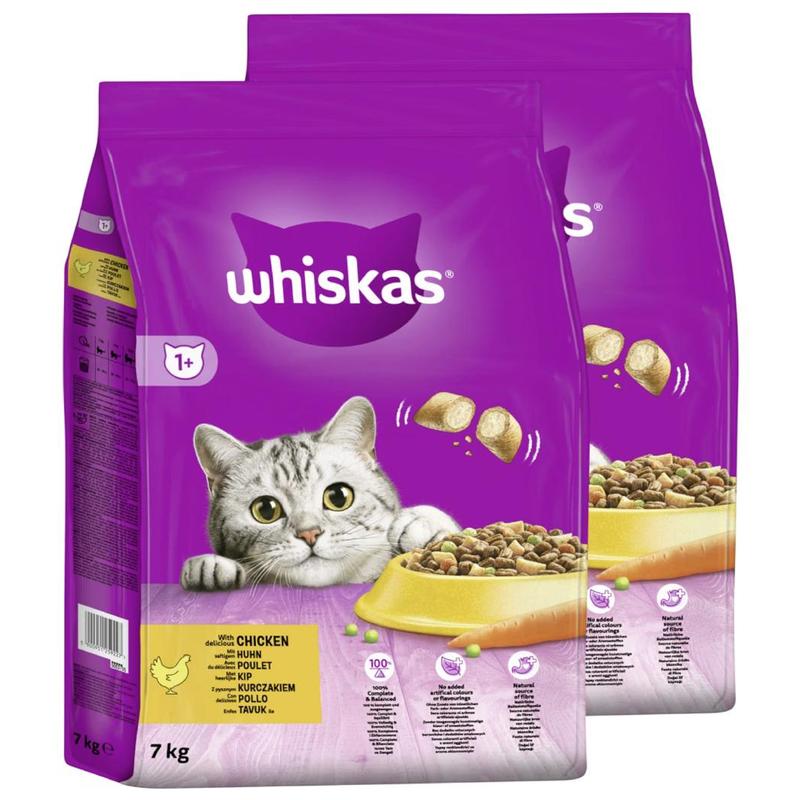 Image of Whiskas® Dry Bag 1+ Chicken 2 X 7kg