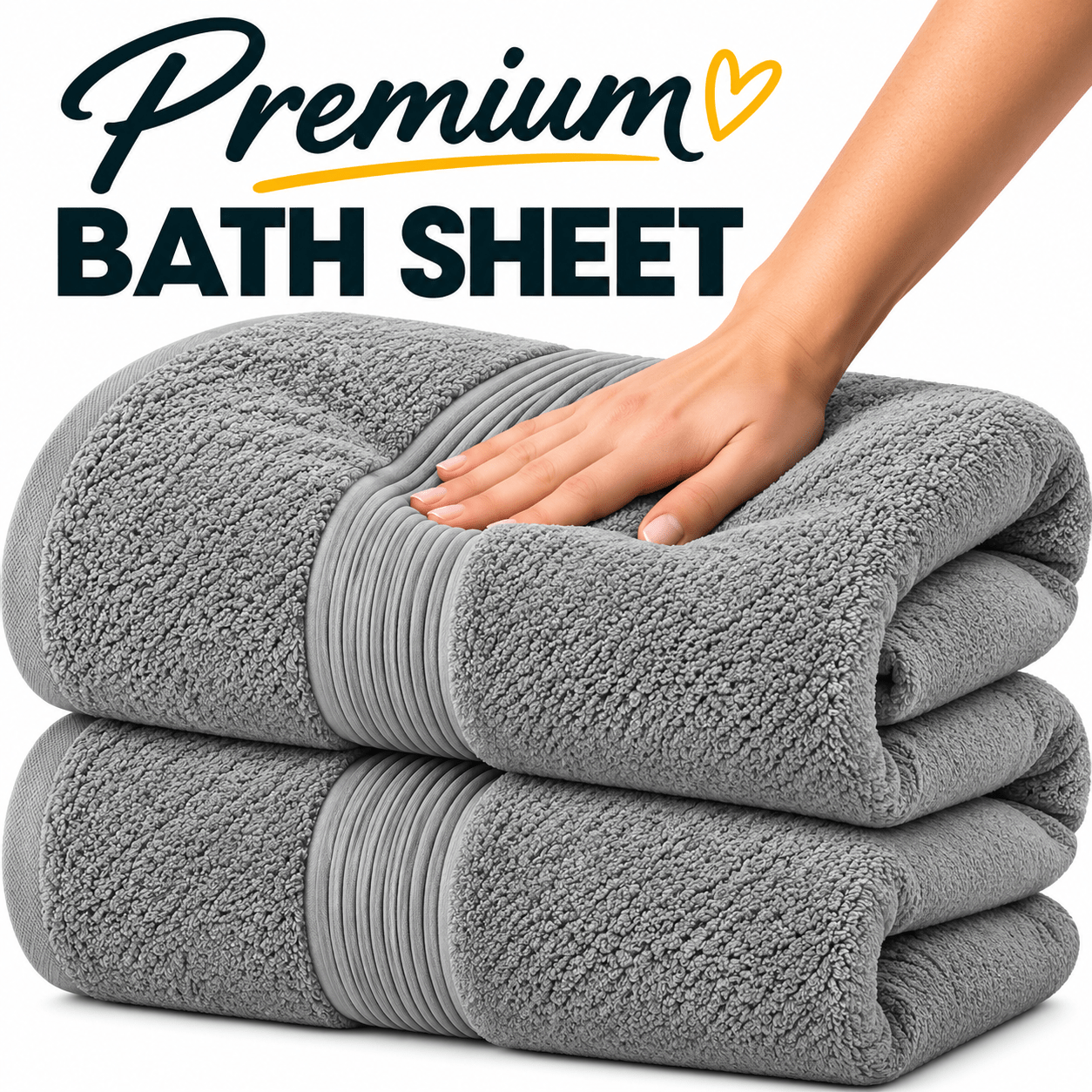 TEMU Pack Of 2 Cotton Bath Sheets (75×145 Cm), Soft, Absorbent & Machine Washable, Ideal For Bathroom, Gym Or Daily Use