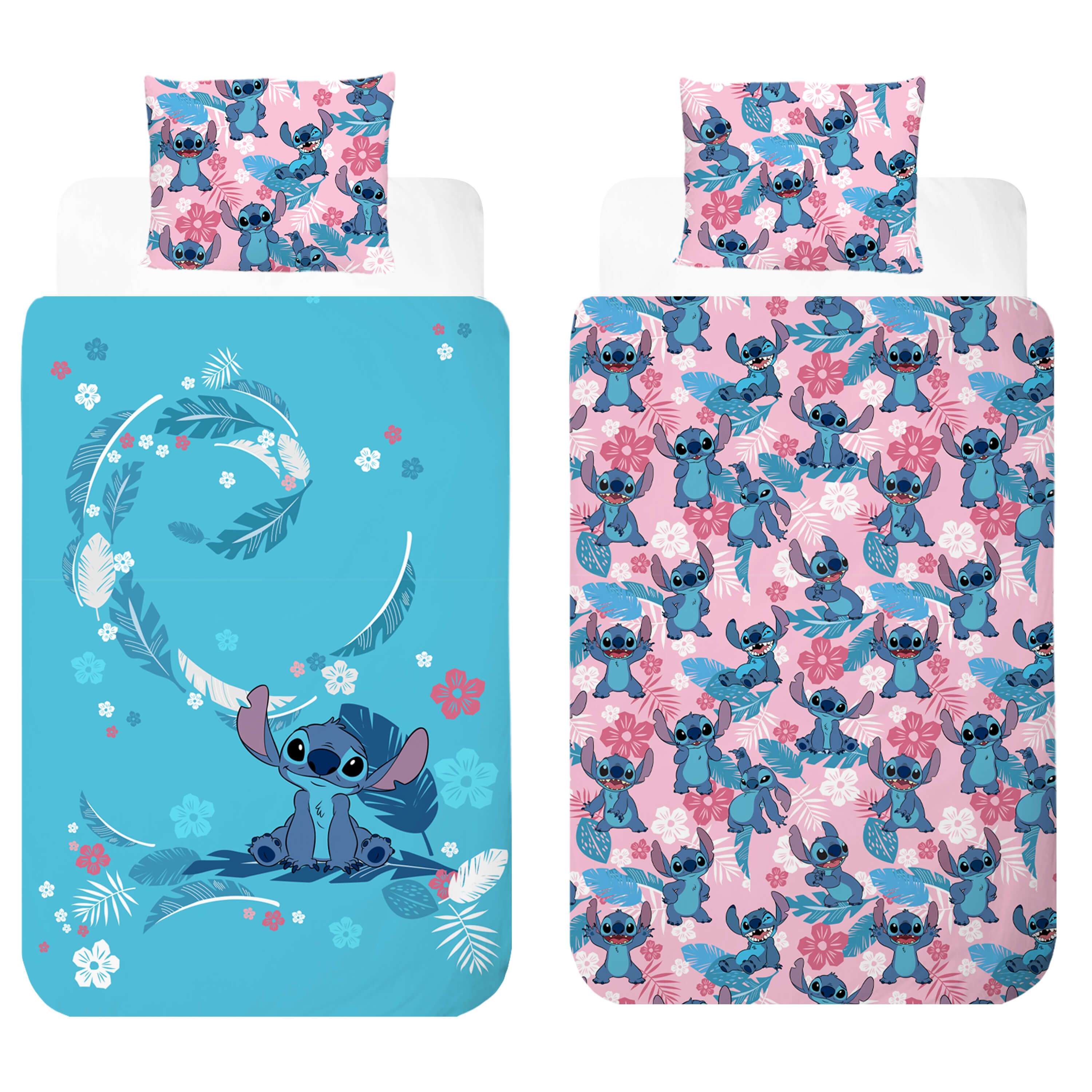 Image of & "flowers" Reversible Bedding Set, Duvet Cover 135x200, Pillowcase 80x80, German Size Single Bed, 100% Cotton, Snap Buttons, 2-piece Kids Bedding Set, Bedding Cover For Pillow And Duvet