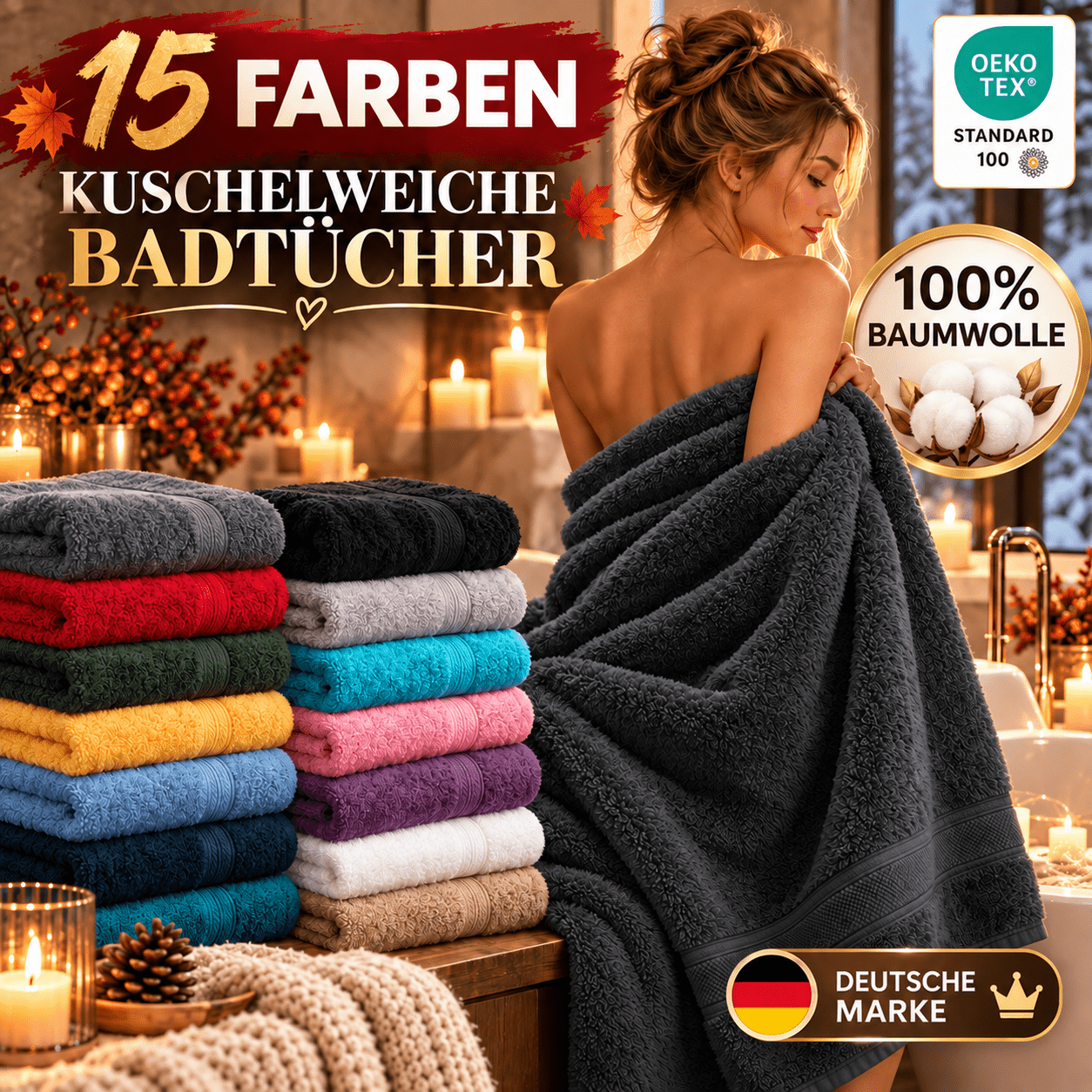 Image of Xxl Sauna Towels 80x200 Cm Made Of 100%– Soft Velour Bath Towels, Absorbent, Quick-drying, Large For Sauna, Spa & Everyday Use