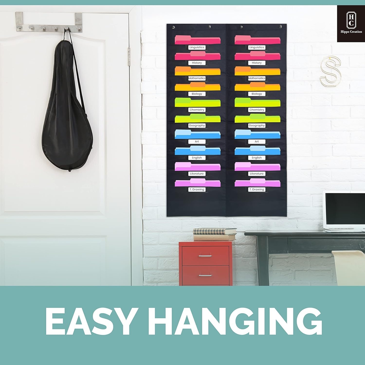 TEMU Xxl Wall Organizer | 20-pocket Hanging File Folder | Space-saving For Office & Classroom Heavy Duty Storage Pocket Chart For Classroom With 20
