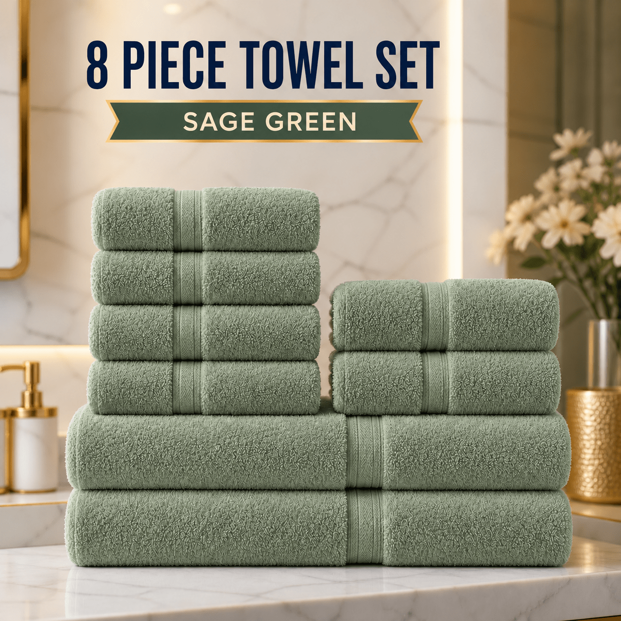 TEMU Pack Of 8 Towels, Soft Absorbent Everyday Towels, Reusable Hand Face Bath Towels, Lightweight Quick Drying Fabric, Multipurpose Cleaning And