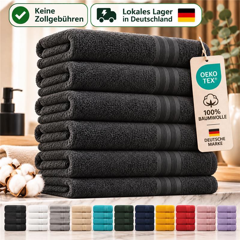 TEMU 6pcs Set Of Towels 100%, Soft Absorbent Towels, Shower Towel Bath Towel Sauna Towel Beach Towel, 50x100, 70x140, 80x200, 100x200 Cm, 15 Colors