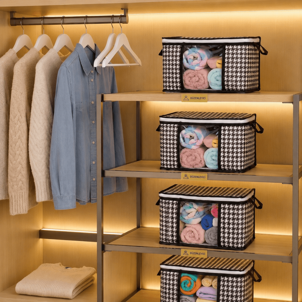 Image of Formeya 4-piece Luxury Wardrobe Organizer With Window, Closet Organizer, Sock Storage, 34 X 22 X 22 Cm