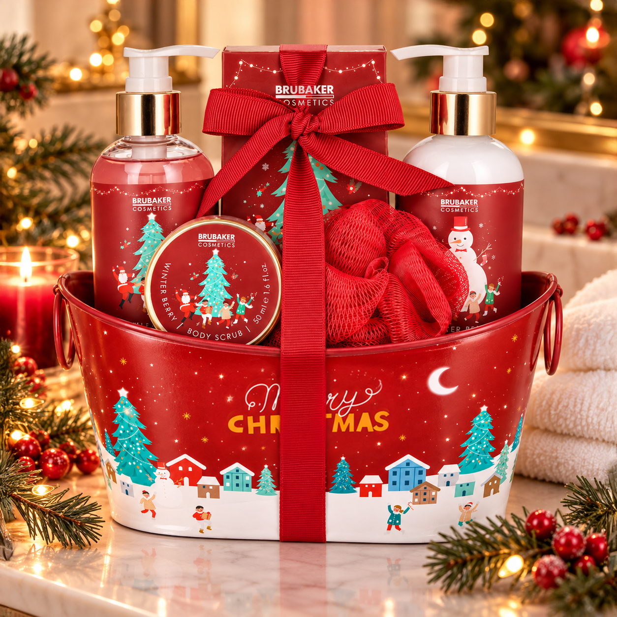 Image of Brubaker Cosmetics Bath And Shower Set Winter Berries Scent