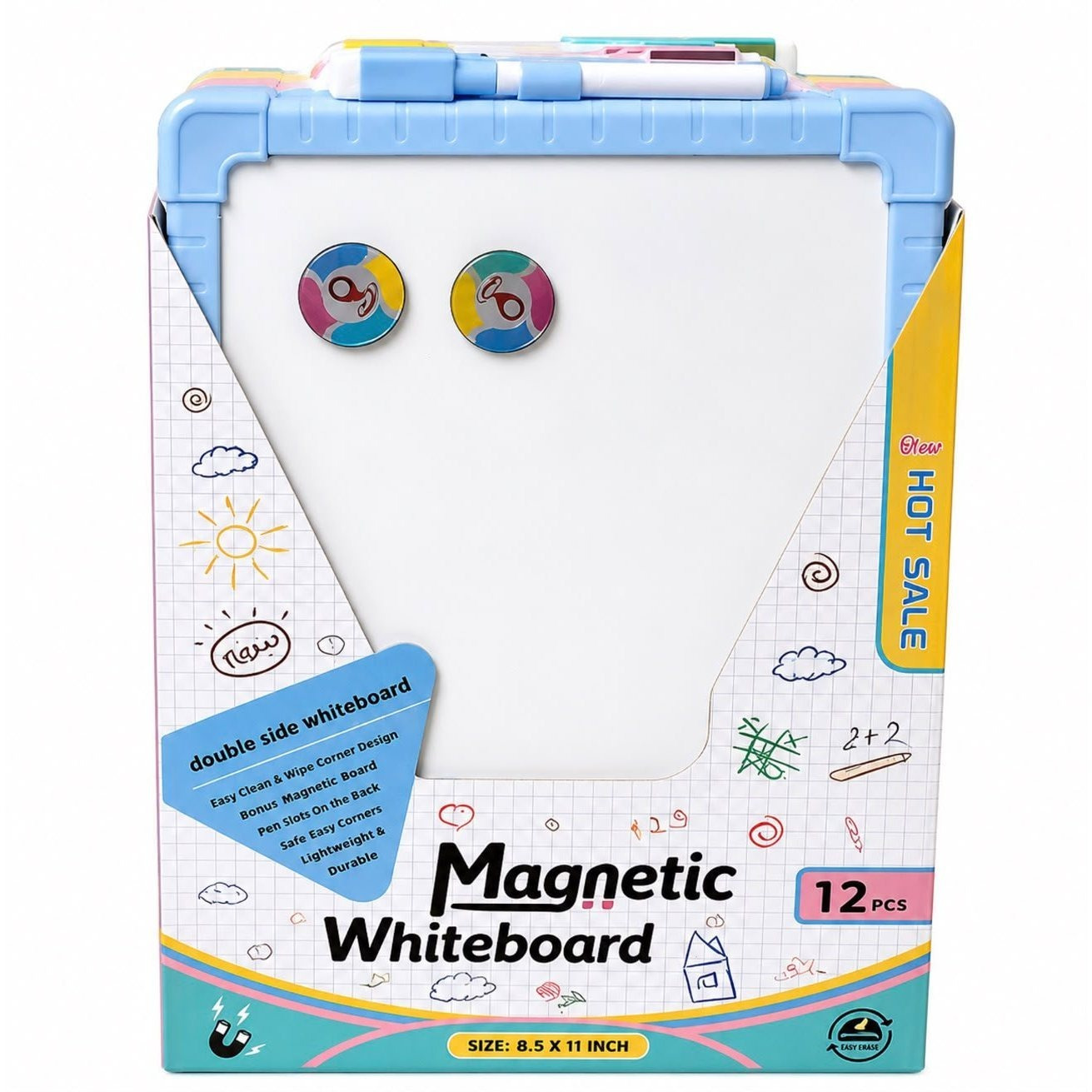 TEMU A4 Small Magnetic Whiteboard Dry Wipe Memo Board (285x215mm / 11.2x8.5") With Eraser Marker – Portable Hanging Portable White Board For Fridge,