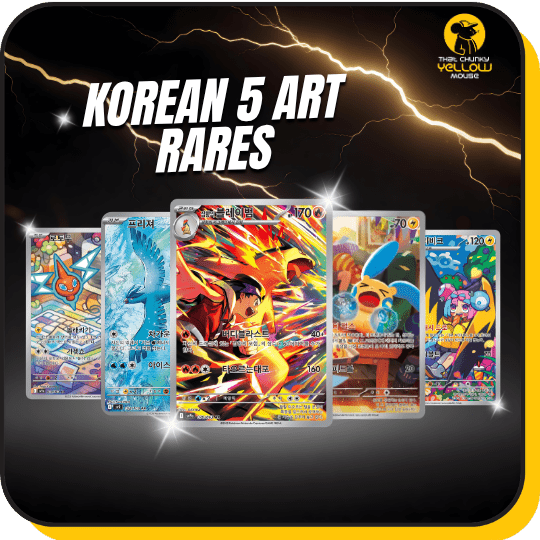TEMU Korean Art Rare Card Bundle - 5 Assorted Art Rare Cards From Random Sets And Expansions - Tcym Product