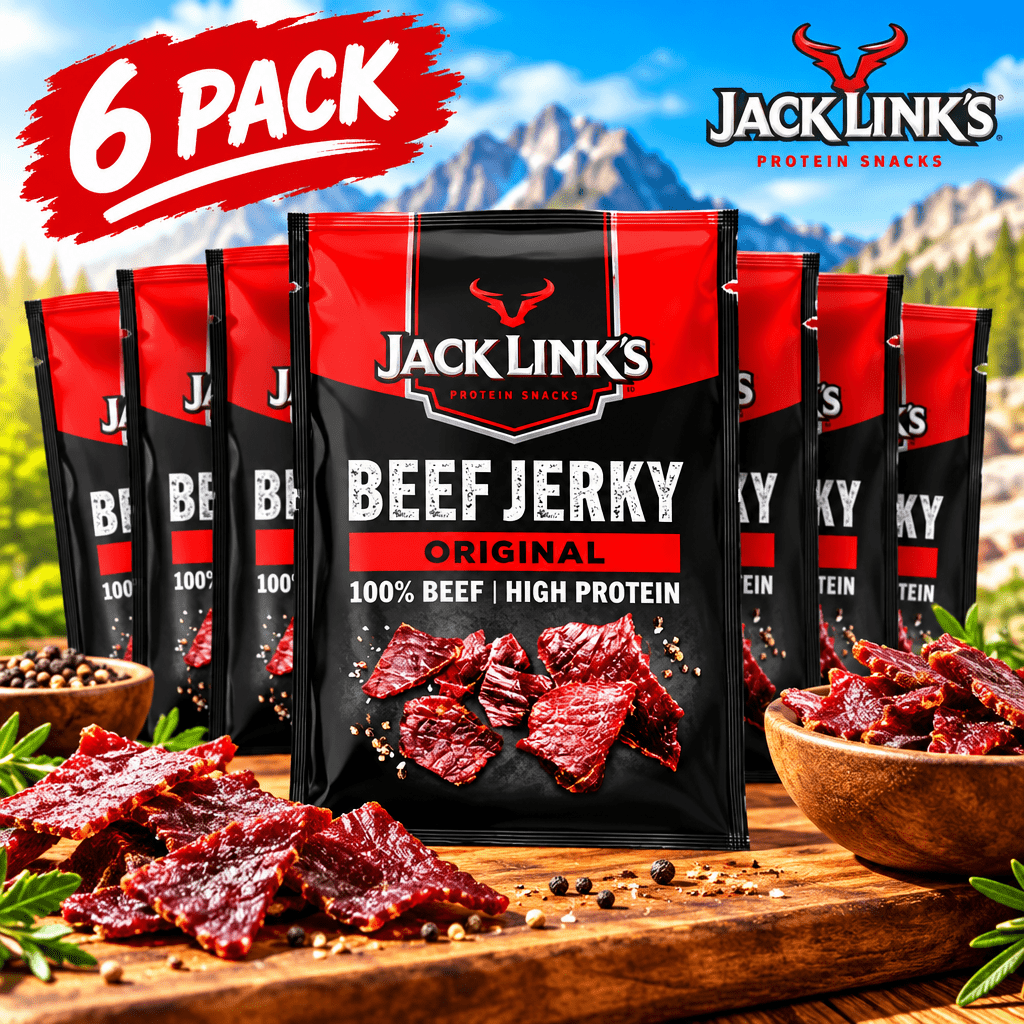 Image of Jack Links Beef Jerky - Original 6x25g Spiced And Dried Beef Strips 150g