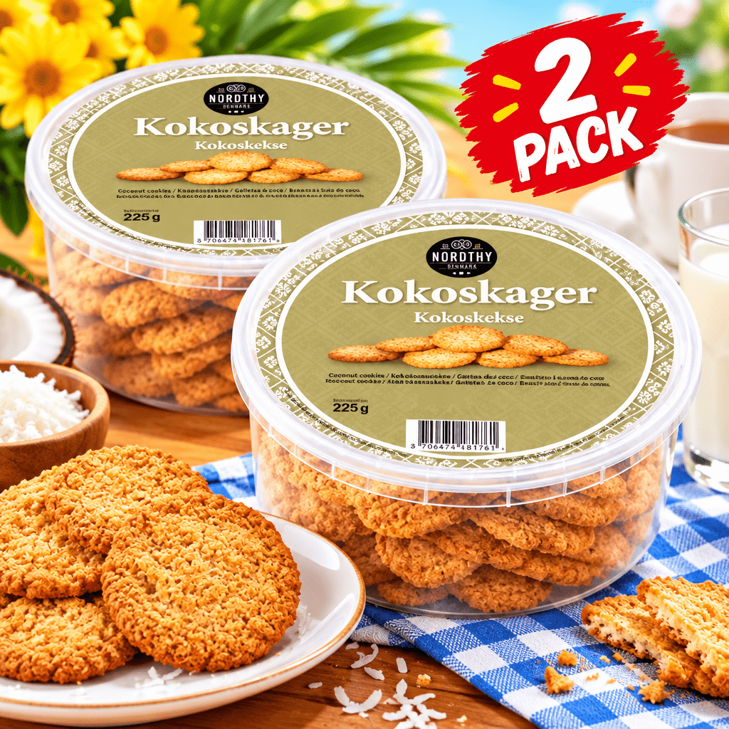Image of 2x225g Original Danish Coconut Oat Biscuits - Oatmeal