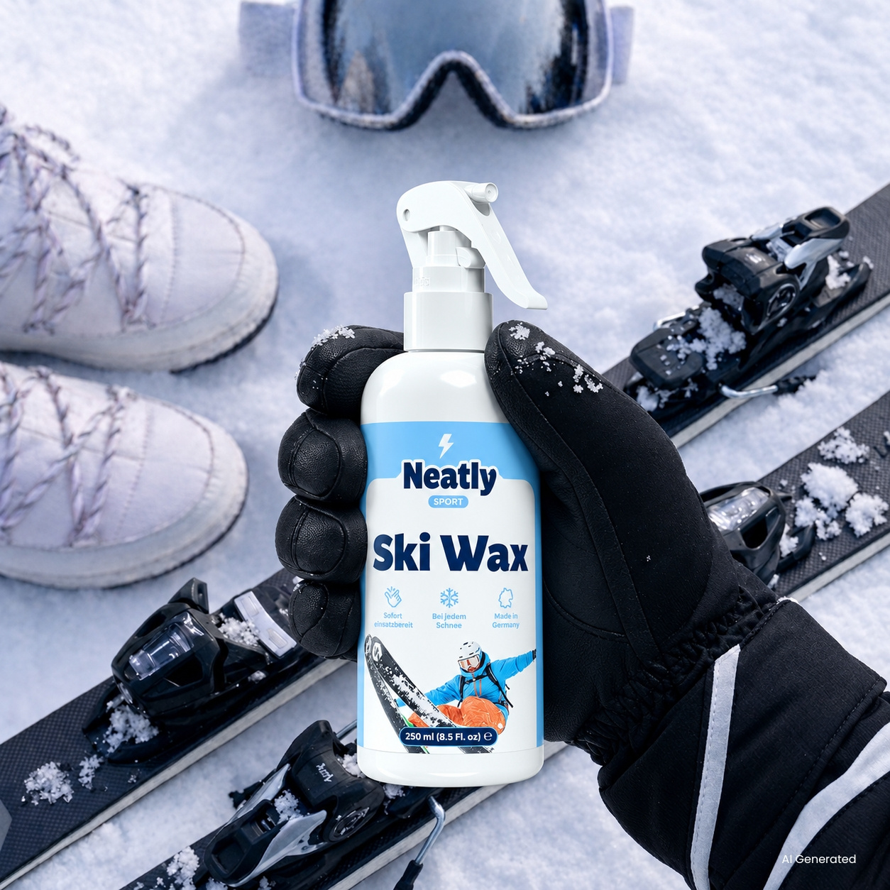 Image of ® Ski Wax -250ml- Spray Wax - Ski - Snowboard - Sliding Performance On - Powder Snow -