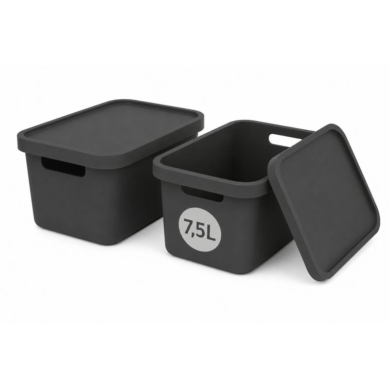Image of Storage Boxes With Lids – Stackable Plastic Bins, Bpa-free, 7.5–31 L, 2/3/4-piece Set