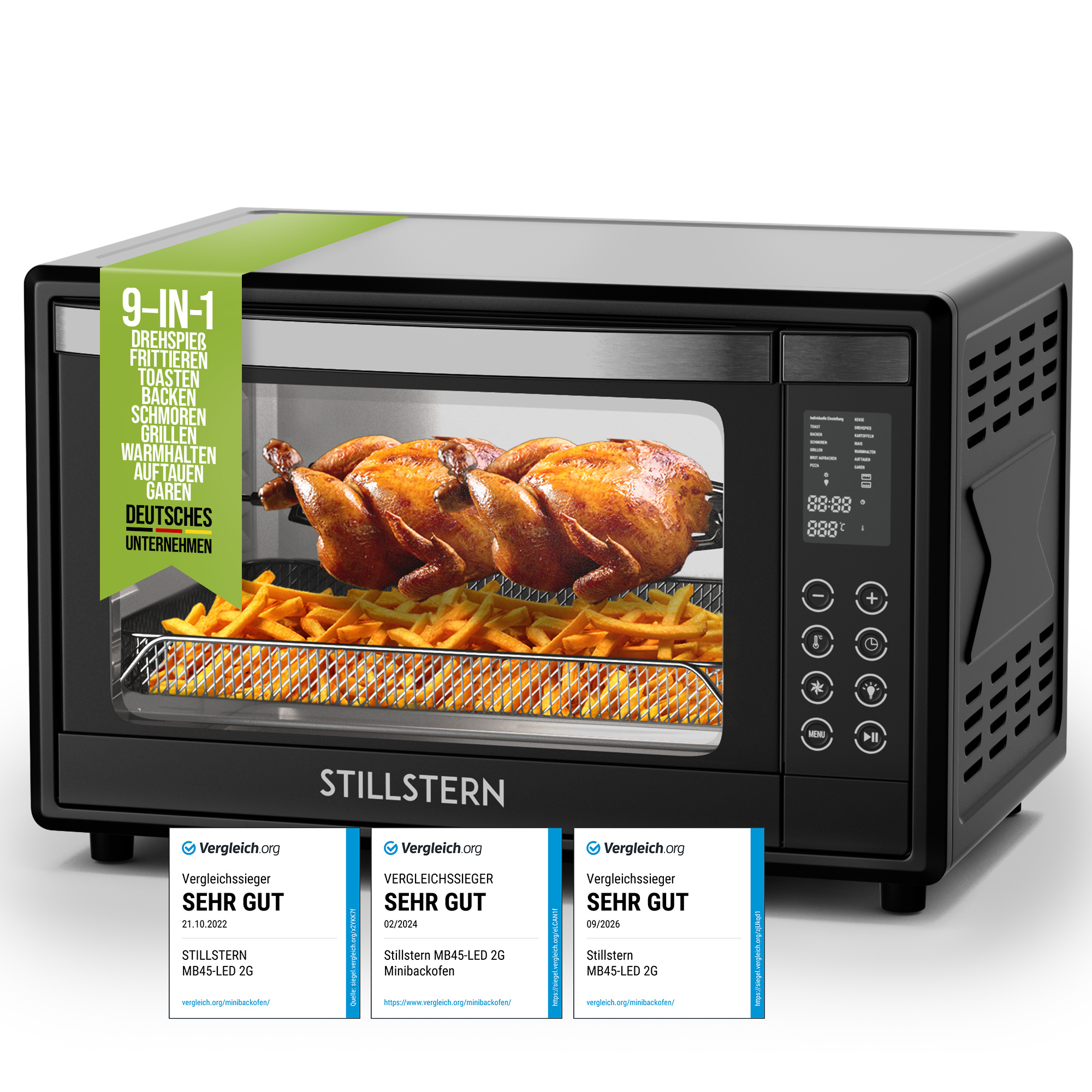 Image of Mini Oven With Convection 45l (de Version) Pizza Ø32, Cyclone Pro+ Coating, 13 Programs, & , 8h Timer, Camping Mini Oven With Convection, Pizza Oven, Mini Oven, Small