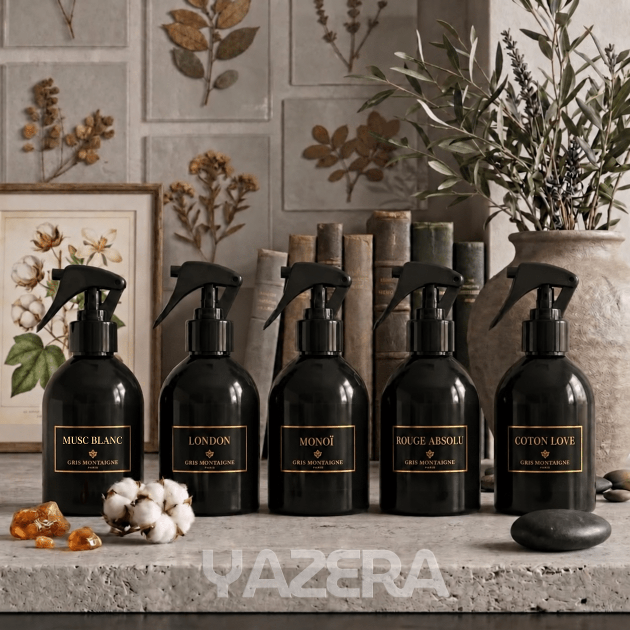TEMU Spray textile Lot de 5 pieces MUSC BLANC 250ml,LONDON 250ML,COTON LOVE 250ML,ROUGE ABSOLU 250ML, 250ML,Désodorisant Textile et Maison, Spray