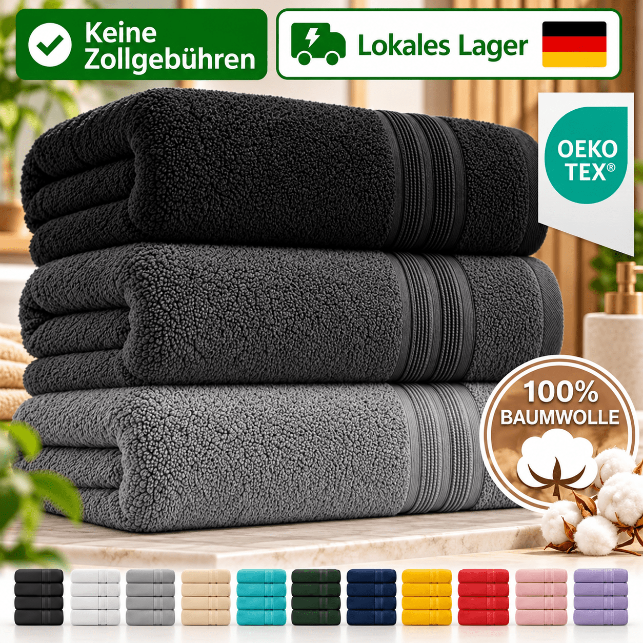Image of 3rd Set Of Towels 100%, Towels, Shower Towel Bath Towel Sauna Towel, 50x100, 70x140, 80x200, 100x200 Cm