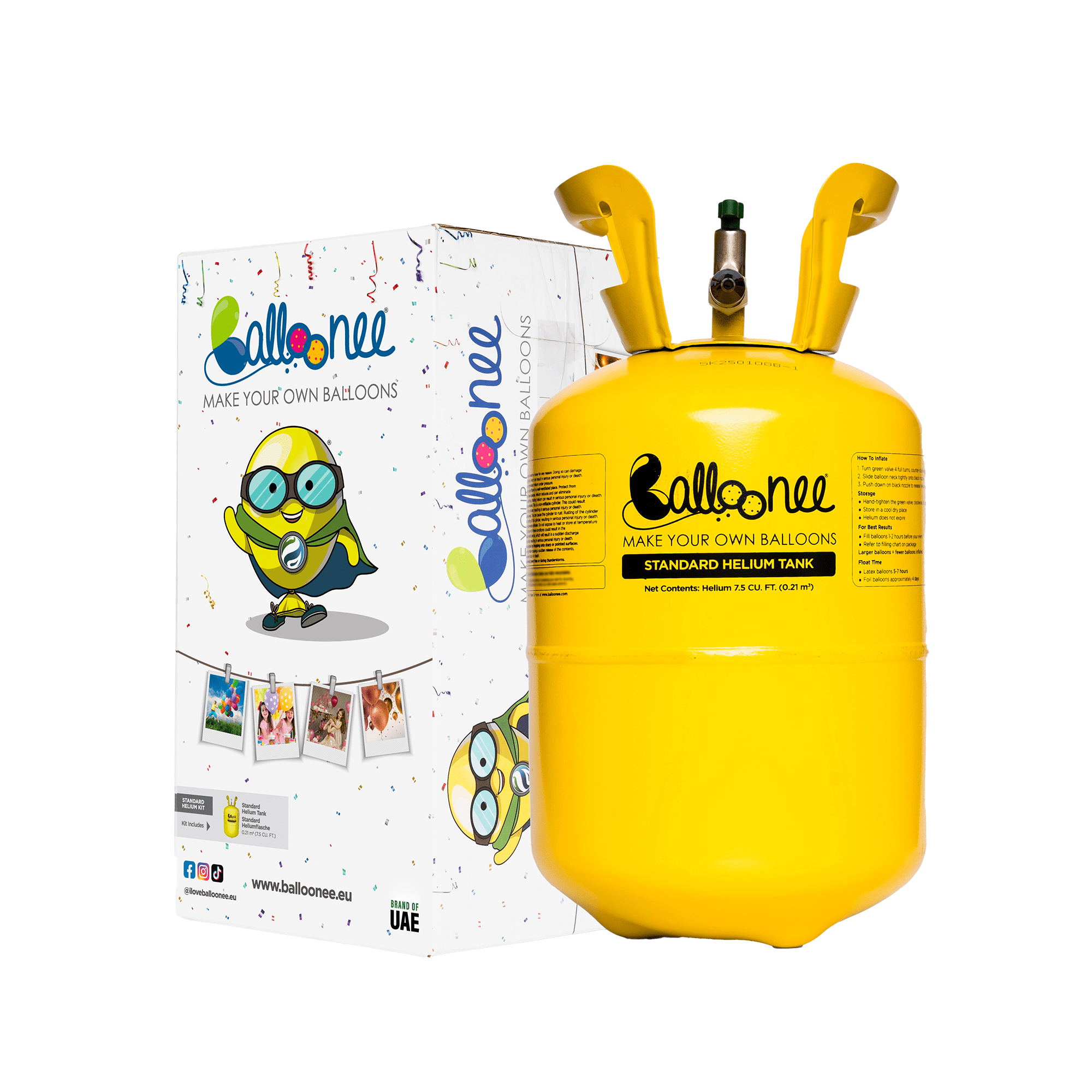 TEMU Balloonee Disposable Helium Tank – 200l / 400l / 600l (fills . 30, 50 & 100 Balloons) | Easy Balloon Inflation For Parties, Weddings & Events