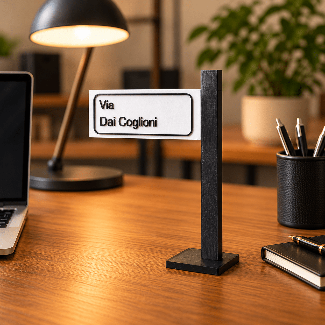 TEMU Cartello Divertente "Via Dai Coglioni" - Targa Decorativa da Parete per Scrivania, Ufficio, Casa - Idea Regalo per e Colleghi