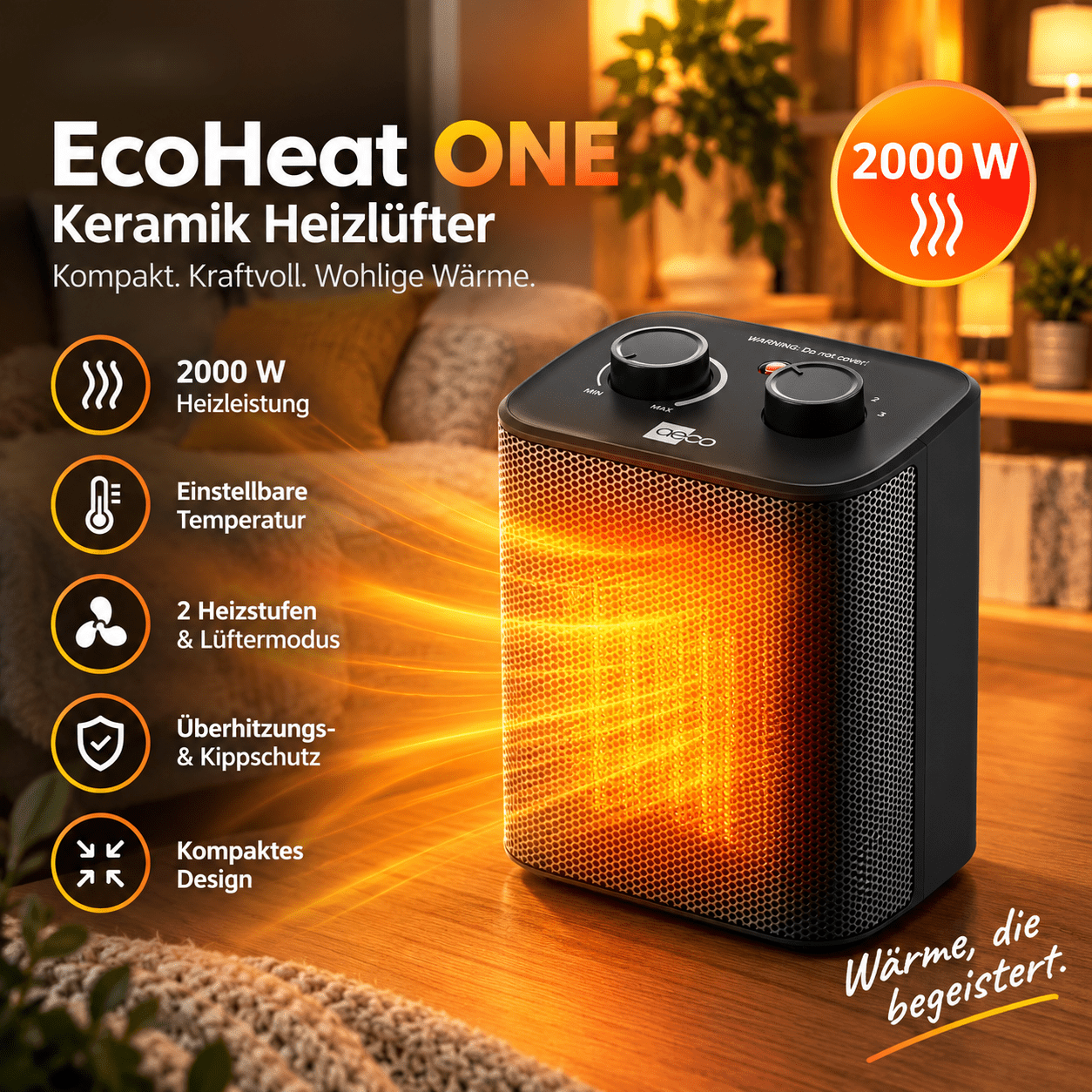 Image of 1 Ceramic Heater 2000 Watt