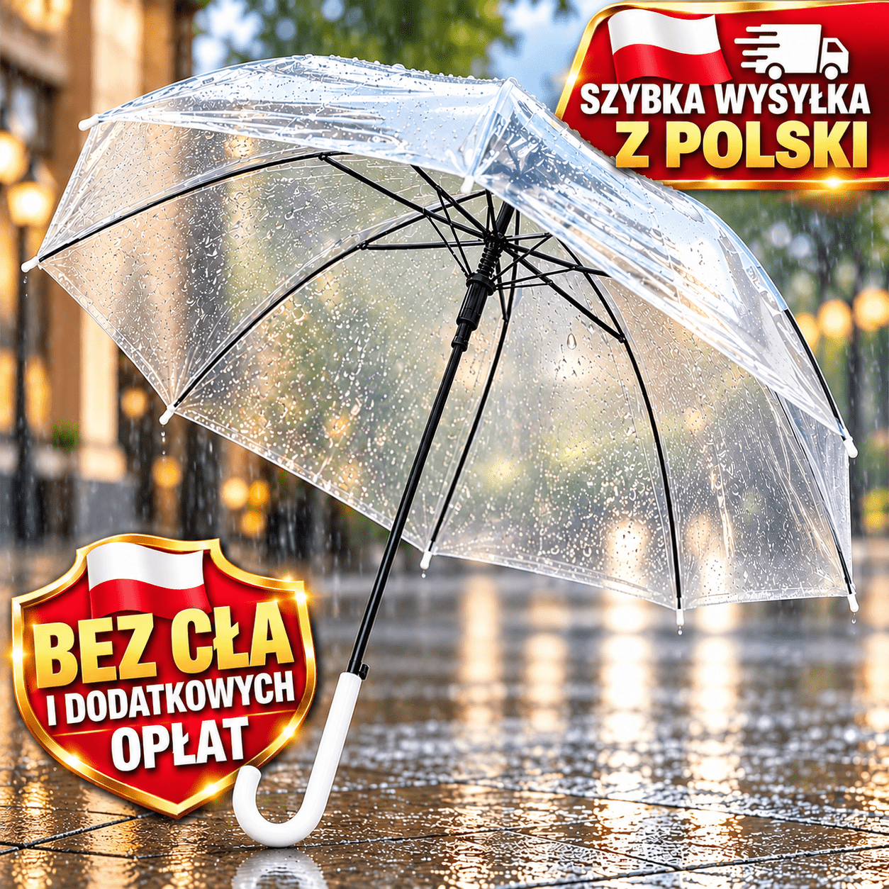 TEMU PARAPLUIE TRANSPARENTE 90 CM, PARAPLUIE DE PLUIE TRANSPARENTE AVEC MANCHE BLANCHE, PARAPLUIE DE MARIAGE ÉLÉGANTE, PARAPLUIE TRANSPARENTE POUR