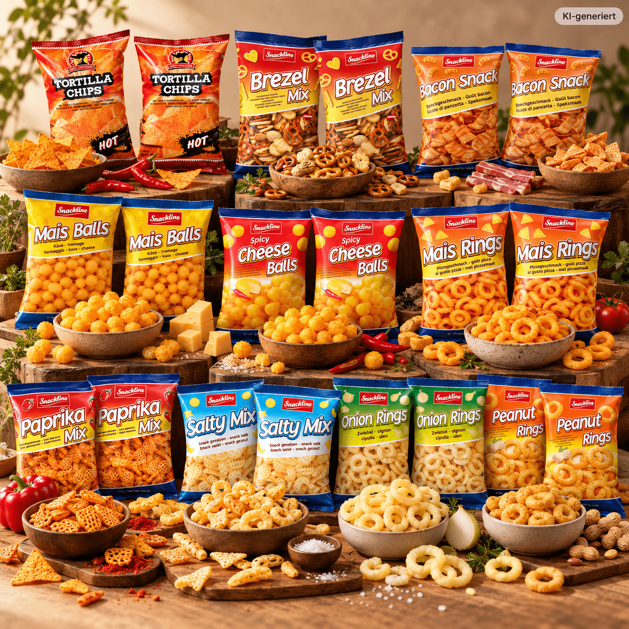 Image of Snackline Xxl Snack Box | Party Mix | 20 Packs Of Crunchy Snacks | Crispy Snack Mix | For Movie Nights, Party, Birthday Party, Grill Party, Events And Office