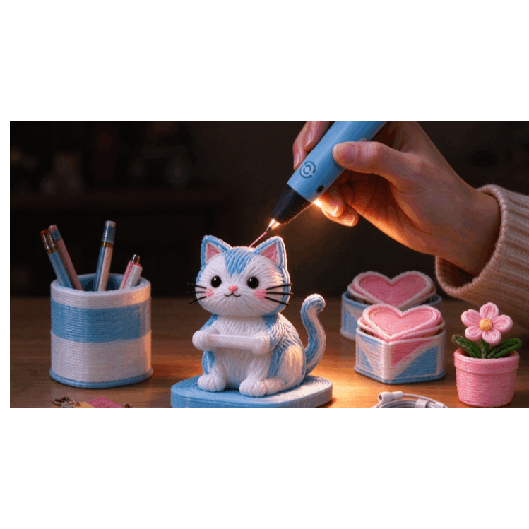 TEMU Printing Pen, Lcd Display Pen With 147ft Pla Filament, Usb Rechargeable, Creative Arts Craft. Christmas Gift.