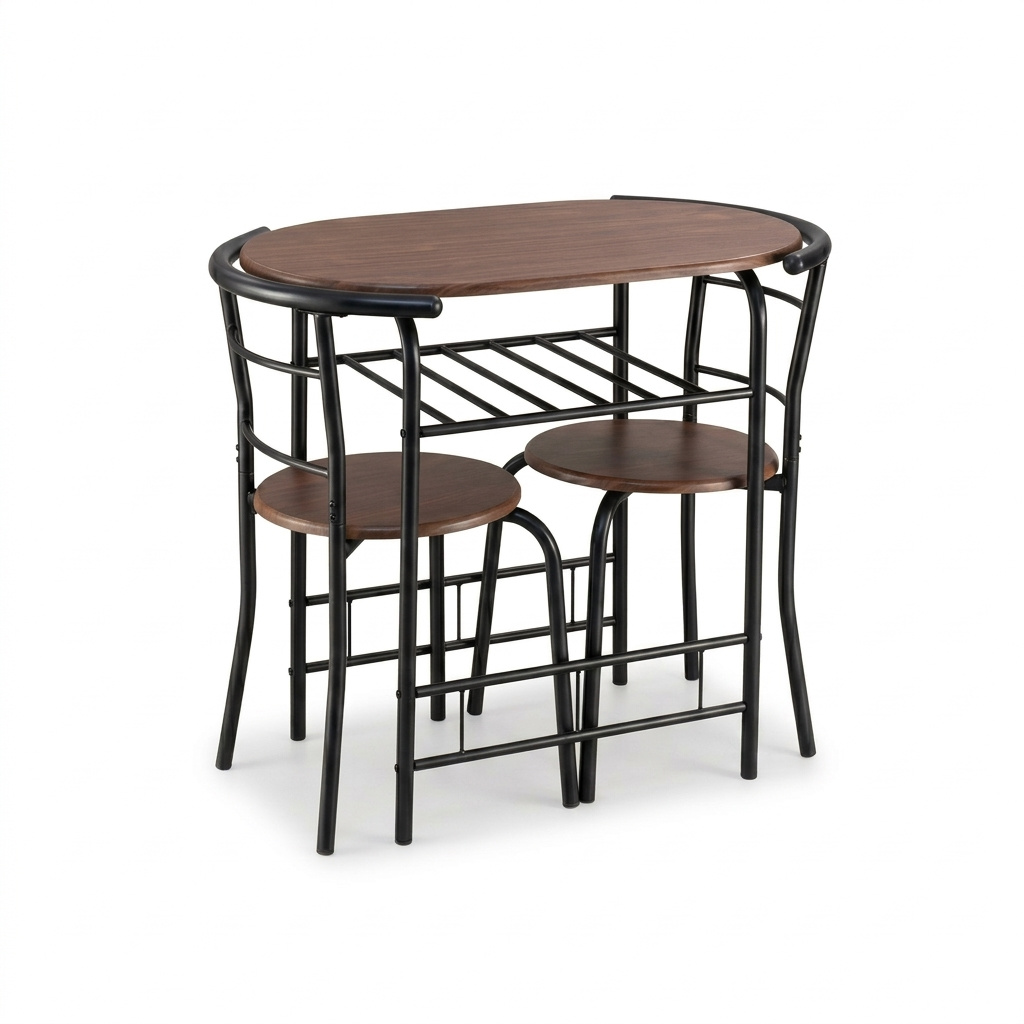 TEMU Space-saving Table And 2 Chairs Set For Kitchen Or Living Room, 85x52x80 Cm