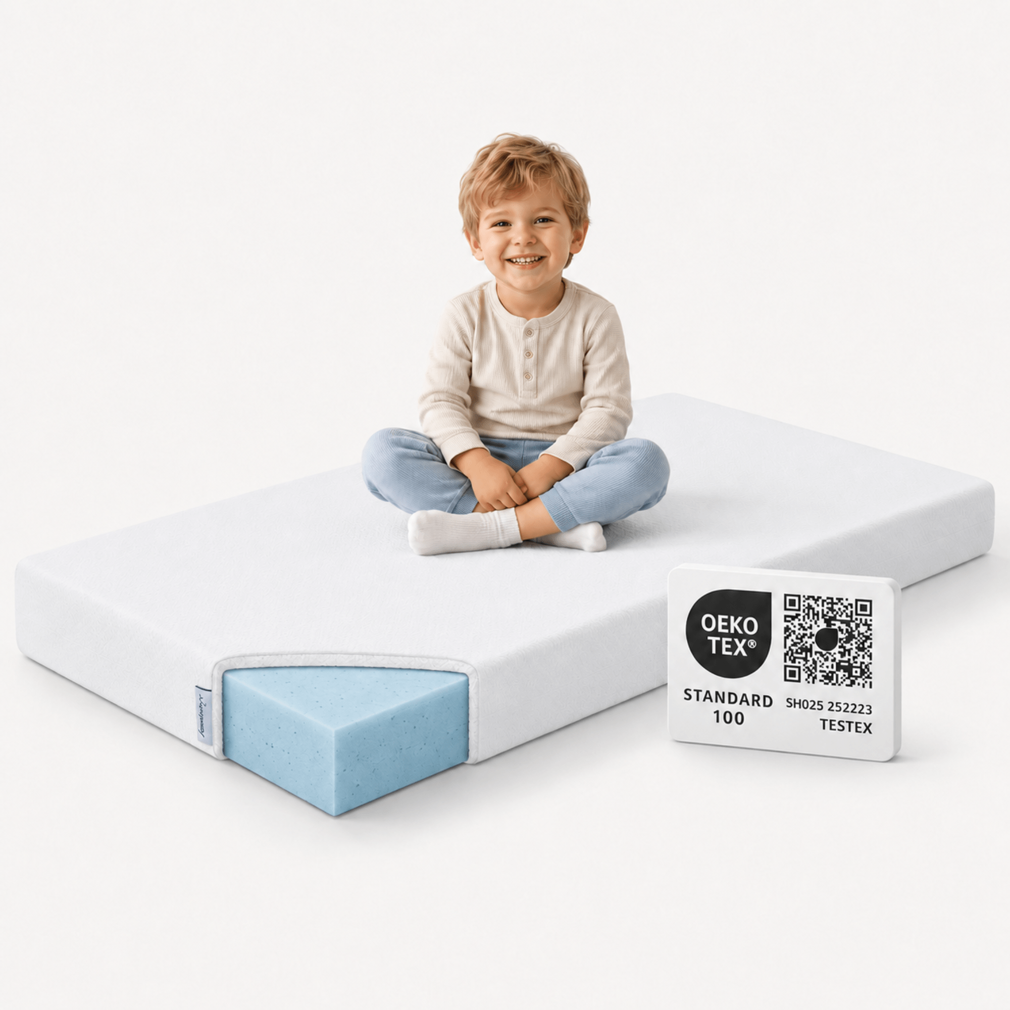Image of Children's Mattress Baby Mattress Nora | 60x120cm, 70x140cm, 80x160cm, 12cm Height | Washable & Removable Cover | Point-elastic Gel Foam | Youth Mattress, Premium Cover
