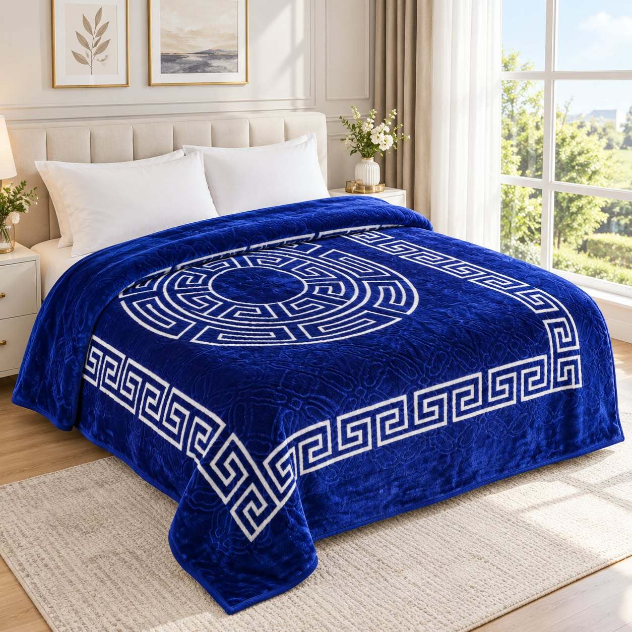 TEMU Polar 210x240 cm para Cama de Matrimonio, y , Estampado Geométrico, Transpirable 300 g/m², para Todo el Año