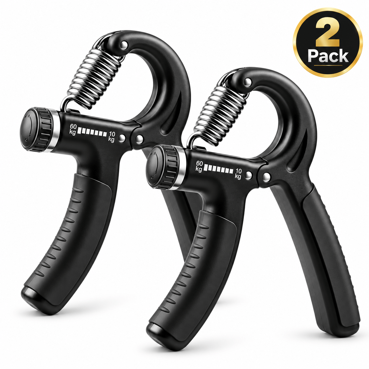 TEMU 2 Pack Adjustable Hand Grip Strengthener 10-60kg Resistance Grip Trainer Hand Exerciser For Finger Wrist & Forearm Strength Non-slip Ergonomic