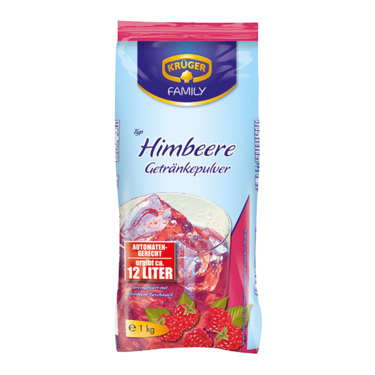 Image of Krüger Family Drink Powder Raspberry 1kg Instant Lemonade Powder 12 Liters