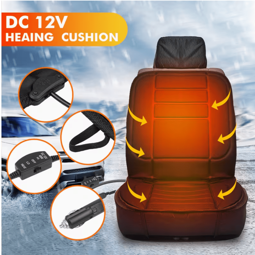 TEMU ： Cojín de Asiento de Invierno para Coche, Diseño Antideslizante, Ideal para Coche, Oficina y Hogar