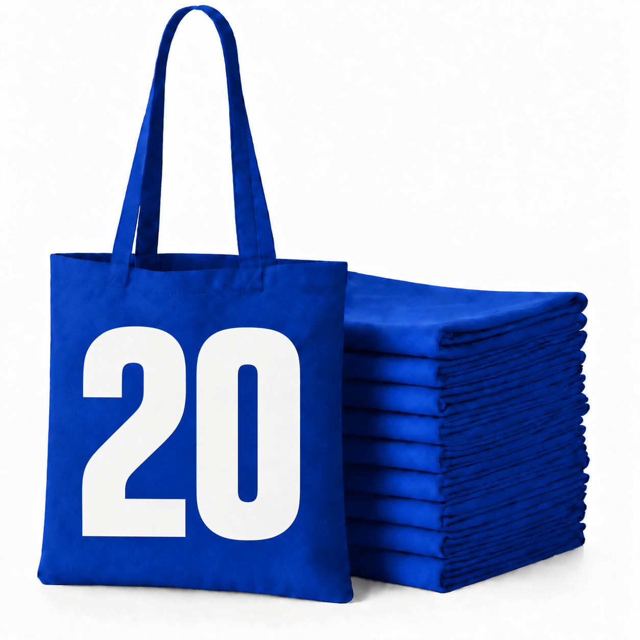 Image of Beltimore Tote Bags 20 Pack, 38 X 42 Cm, 100% Cotton, Thick 145 Gsm, Reusable Plain Shopping Bags With Long Handles For Groceries, Crafts, Events And Everyday Use