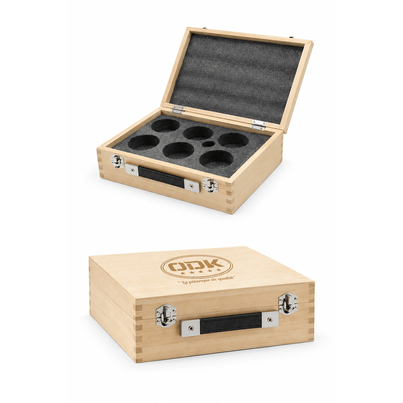 TEMU Coffret en Bois pour 6 Boules de Pétanque – Boîte de Rangement en Bois de -odk