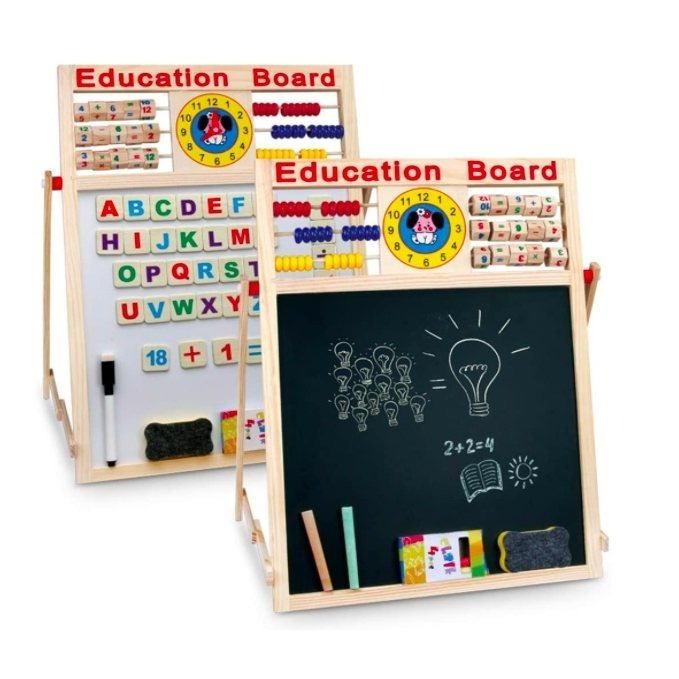 Image of Dry-erase Educational Magnetic 2-sided Chalkboard