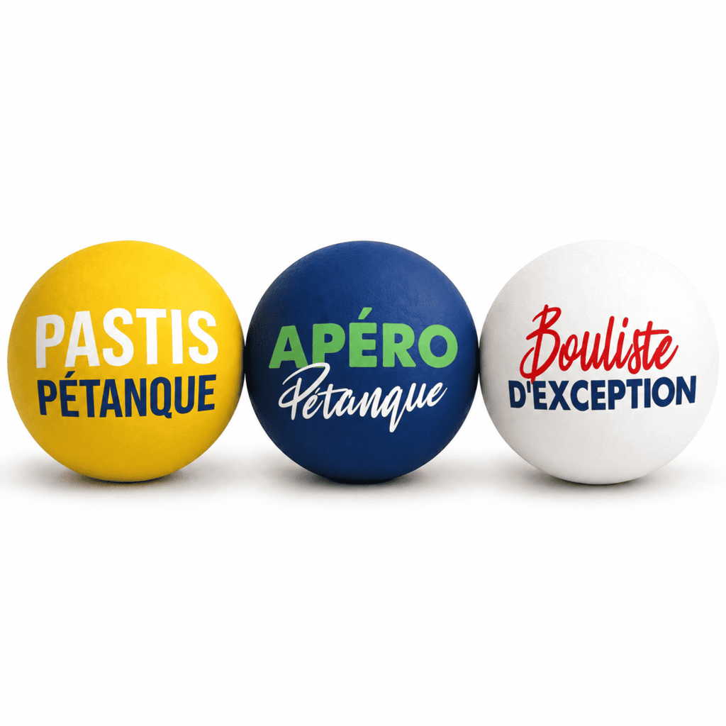 TEMU Pack de 3 Cochonnets Pétanque Club - Couleurs : Bleu, Blanc, Jaune