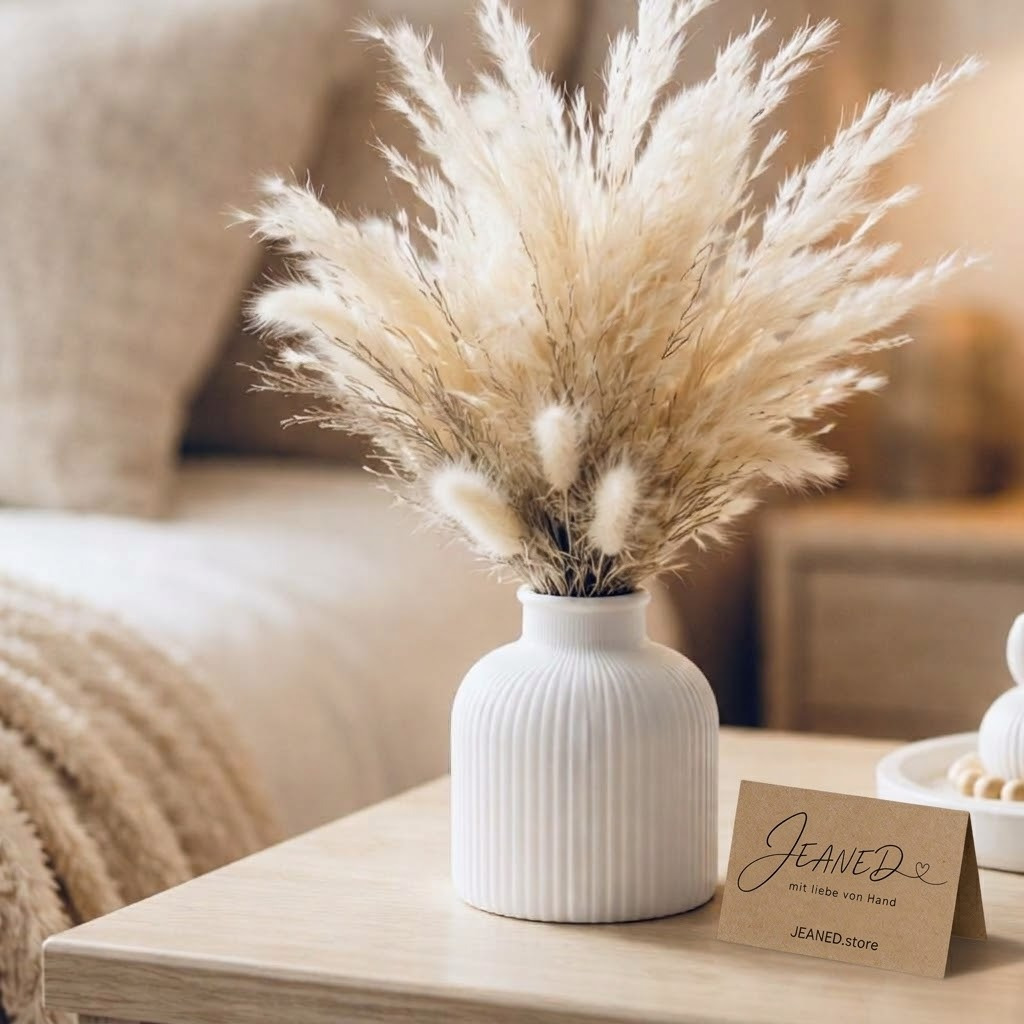 TEMU Handcrafted Vase - Decor With Pampas Grass, Dried Flower Arrangement, Decorative Vase, Home Accessories, Modern Table Decor, Minimalist Decor,