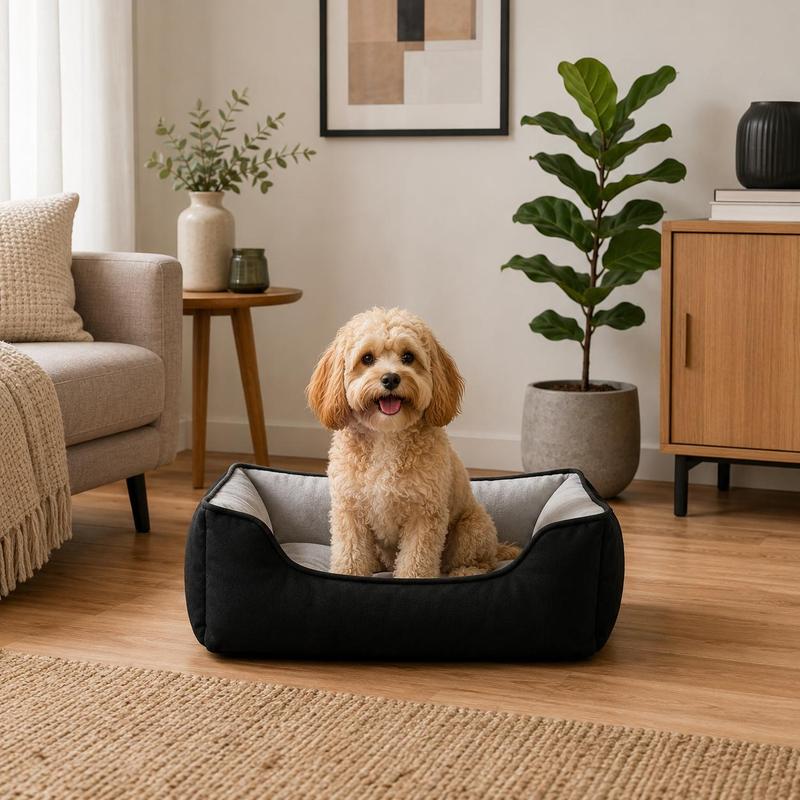 Image of 2-in-1 Dog Bed With Deep Entry, Reversible Dog Crate For Flexible Use, Easy To Clean, Softly Padded, Ideal As A Cozy Retreat Area