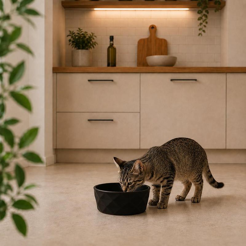 Image of Ceramic Bowl With Non-slip Silicone Base, Easy To Clean, , Dishwasher Safe, Durable, , Dimensionally Stable, Versatile Use For Food And Water