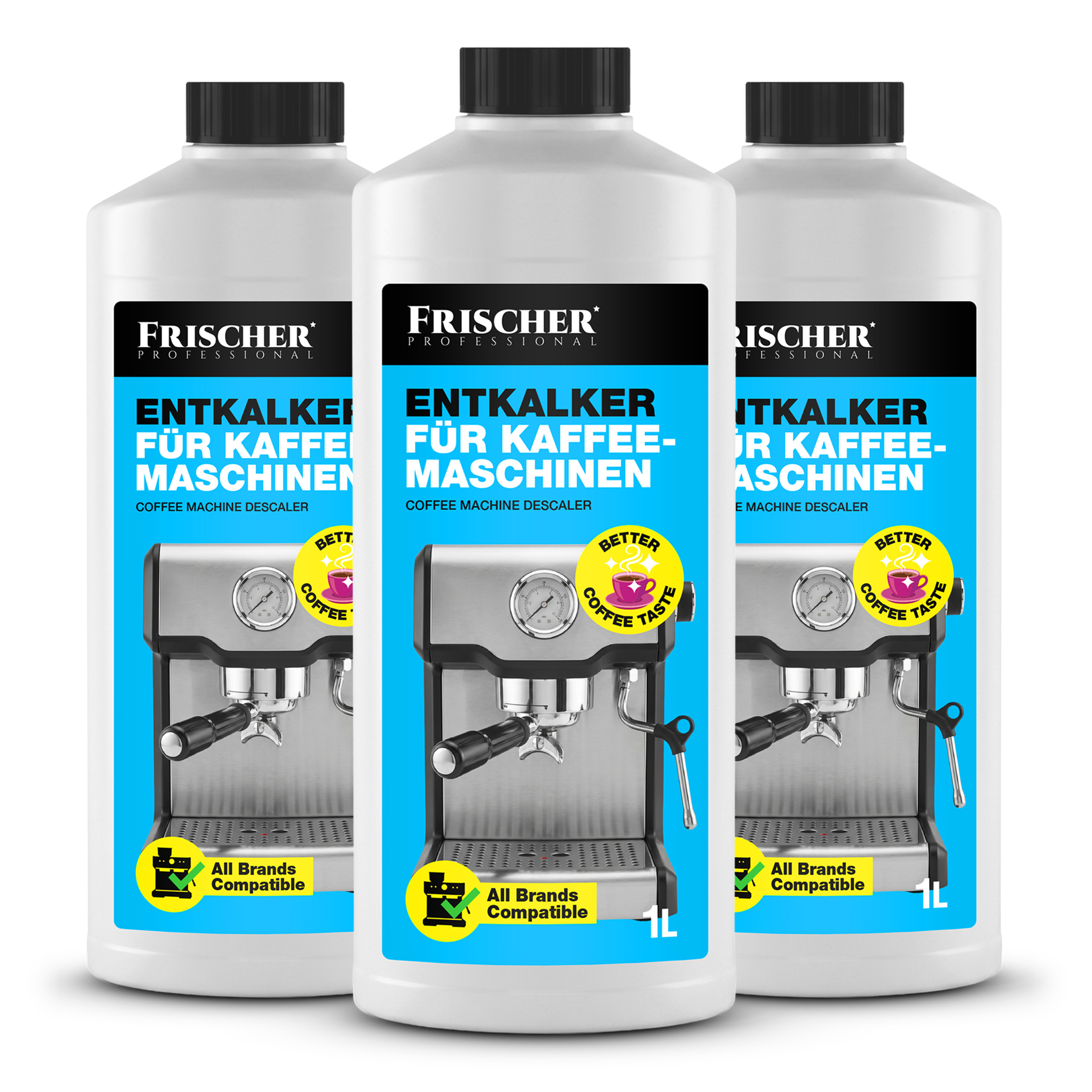 Image of Set Of 3x Descaler For Espresso 1000 Ml - Universal Liquid For Descaling Coffee Espresso Machines, Concentrate