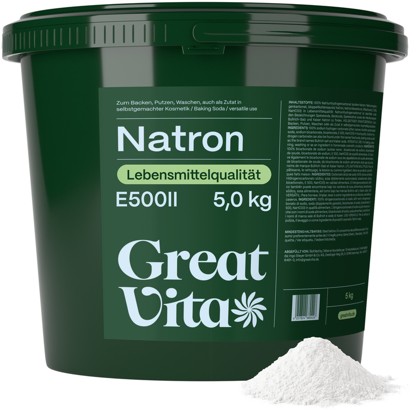 Image of Greatvita Sodium Bicarbonate Powder 5 Kg Bucket | Food Grade E500ii, Baking Powder Baking Soda