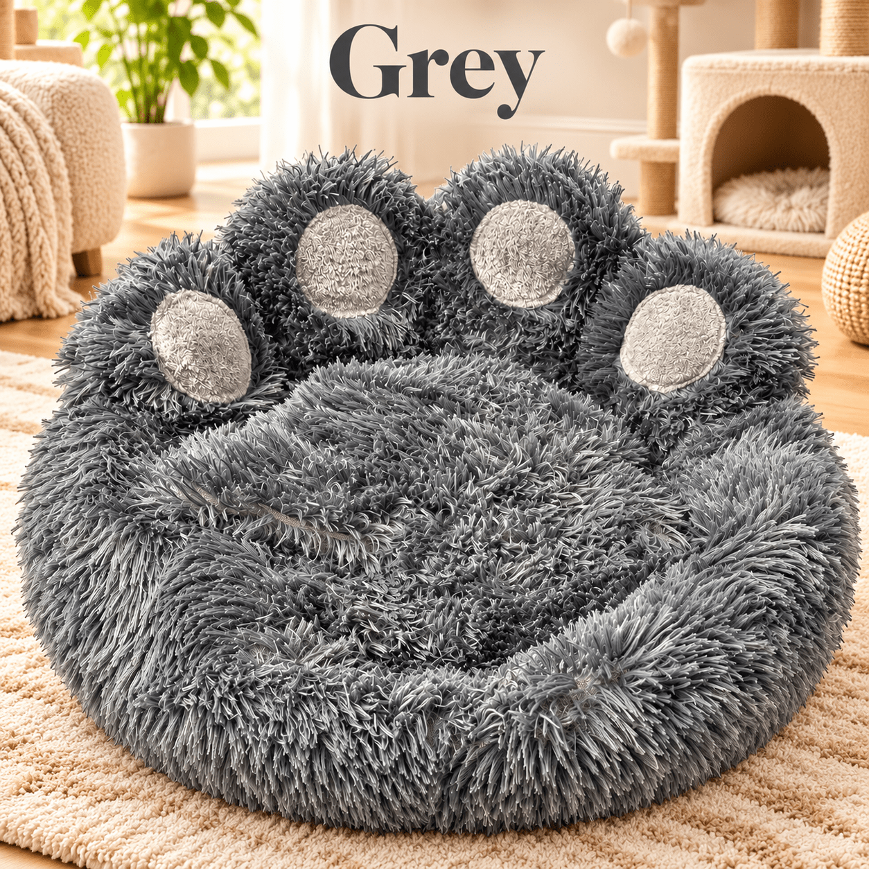 TEMU Softbunny Shaped Pet Bed, Comfortable Shaggy Fur Material, Bed Snug For Your Loving Pet, Machine Washable
