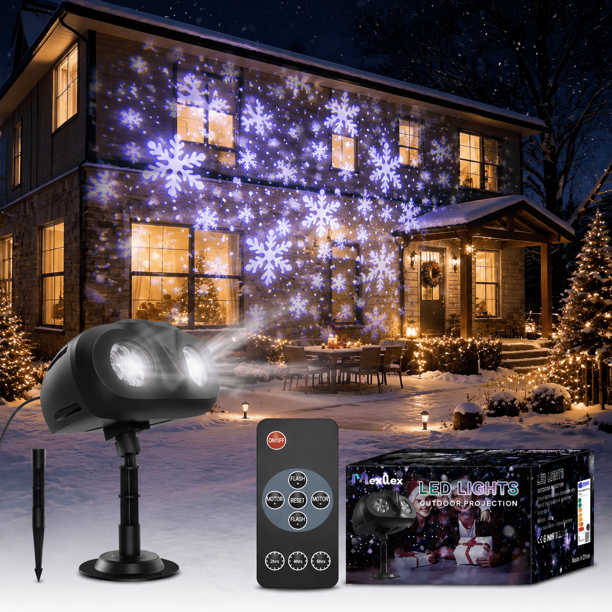 Image of Owl Snowflake Projector (with Remote Control), Suitable For Christmas, Christmas Decorations, Led Snowflake Projector Lights, Projector Lights, Christmas Lights, And New Year's Decorations