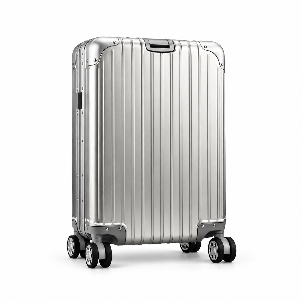 TEMU 20-inch All-aluminum Hard Shell Suitcase With 360° Spinner Wheels, Telescopic Handle And Reinforced Corners, Travel Luggage