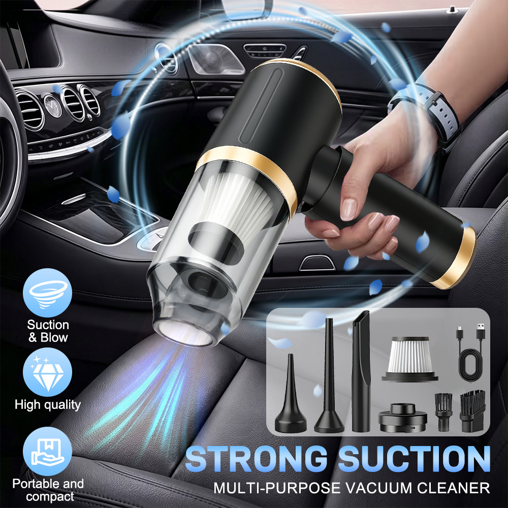 TEMU Multifunctional Vacuum Cleaner Car, Handheld And Portable With Lightweight Design, 150w Wireless Operation For Blowing, Suction, And Inflation,